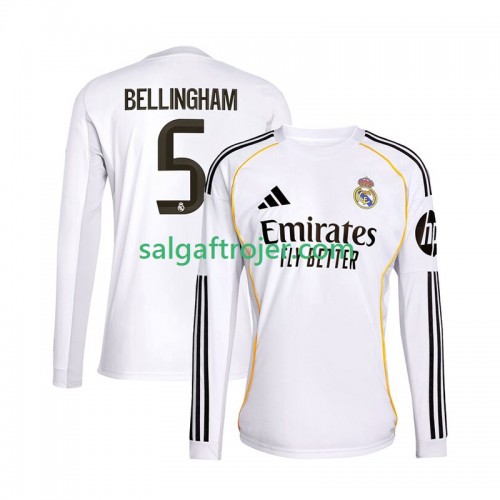 Real Madrid Jude Bellingham 5 Fodboldtrøjer Hjemmebanesæt 2025/26 Langærmet Real Madrid Jude Bellingham 5 Fodboldtrøjer Hjemmebanesæt 2025/26 Langærmet